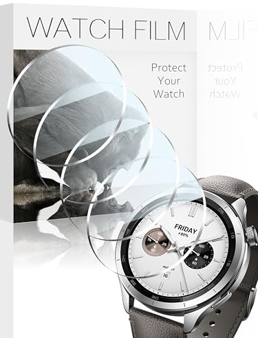 4-pack skärmskydd kompatibla med Xiaomi Watch S4, skärmskydd i härdat glas, HD 9H genomskinligt repskydd, exakt passform skyddsfolie för Xiaomi Watch S4