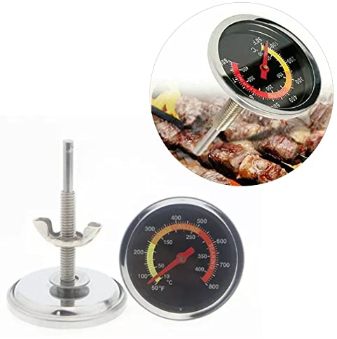 Aoaoy Thermomètre à Four, Compteur de Température D'affichage du Cadran, Thermomètre BBQ à Boîtier Métallique Professionnel avec Support, 50 à 400 ℃