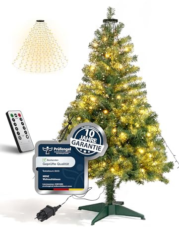 Weihnachtsbaum mit Beleuchtung 120 cm - Praktisch, Preiswert, Festlich - Mehr Weihnachtszauber zu Hause mit künstlichem Weihnachtsbaum, Tannenbaum künstlich – 10 Jahre Garantie aus Menz