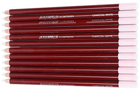 aqxreight Lápiz de Carbón Blanco para Dibujar y Dibujar: Suministros de Arte Profesional con Soporte de Madera, Mina de Grafito, Ideal para Resaltar, Sombrear y Detalles Finos