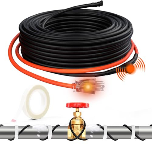 HEATIT JHSF 36,6 m Heizband für Metall- und Kunststoffrohre, energieeffizientes, selbstregulierendes Rohrwärmekabel für Rohrfrostschutz, hält Wasser fließend bei -40 °C, ETL-gelistet, 120 V