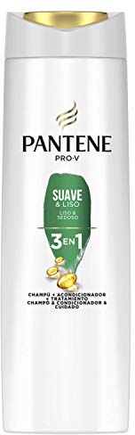 Pantene Pro-V Suave & Liso Champú, Acondicionador y Tratamiento 3 en 1, Suavidad Increíble y Control del Encrespamiento, 300 ml