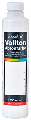 decotric Decolor Bunte Abtönfarbe Weiß - 750 ml I Dispersionsfarbe für dekorative Anstriche und wasserbasierten Materialien I Hohe Farbkraft & Ergiebigkeit