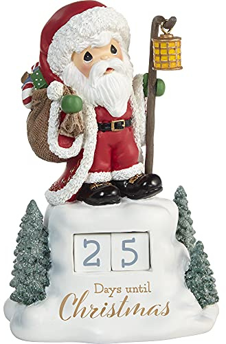 Precious Moments Father Christmas Countdown to Christmas Resin Calendar – White Holiday Advent Keepsake – 211407