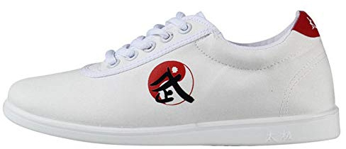 MENG Unisexe Chaussons Chaussures De Toile Chinois De Tai Chi Chuan Et Kung Fu Taekwondo (Color : White, Size : 38)
