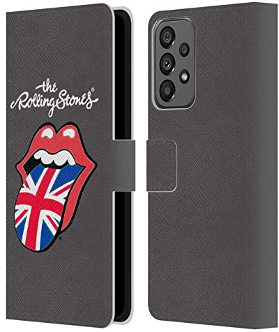 Head Case Designs Officially Licensed The Rolling Stones United Kingdom International Licks 1 Leather Wallet Case Compatible with Samsung Galaxy A73 5G (2022)