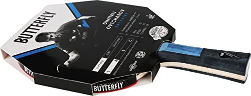 Butterfly Dimitrij Ovtcharov Sapphire Tischtennisschläger | Eva-Technologie | ITTF zertifizierter Addoy Belag 1,5mm Schwamm | für technische Spieler, schwarz blau