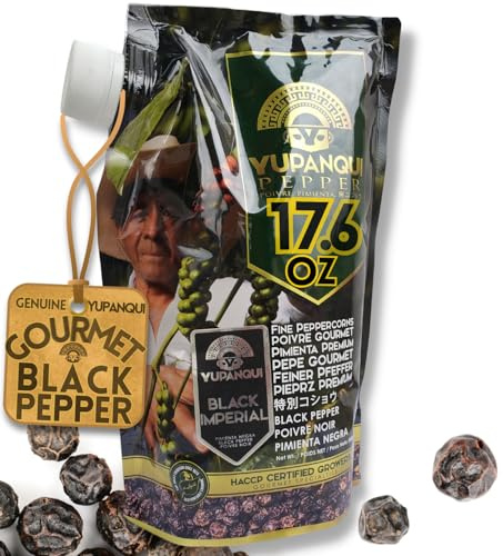 YUPANQUI Organic Black Peppercorns for Grinder Refill Award-Winning Organic Black Pepper corns 17.6oz Gourmet Peppercorns Whole
