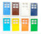 LEGO 8 x WHITE DOOR FRAMES AND 8 x MIXED DOORS (1x4x6 pin) Supplied in clear sealed packaging