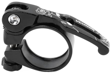 Sattelklemme Aluminiumlegierung MTB Fahrradsattelklemme Gub Schnellspanner Rennrad Fixed Gear Fahrradersatzteil for Fahrradteile 31,8/34,9 mm Schnellspanner SattelstüTze (Color : 34.9mm Black)