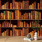ReWallpaper 44.5cm×7m Tapete Braun Muster Bibliothek Tapete Selbstklebend Teenager Fototapete 3d Effekt Selbstklebende Folie Möbel Vintage für Flur Schrank Möbelfolie Selbstklebend