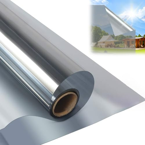 Tissting Pellicola per Finestre 100 x 500 cm Pellicola Specchio da Finestra Riflettente, Pellicola Oscurante Vetri Finestre Anti UV, Pellicola per Vetri Finestre Privacy per Casa e Ufficio
