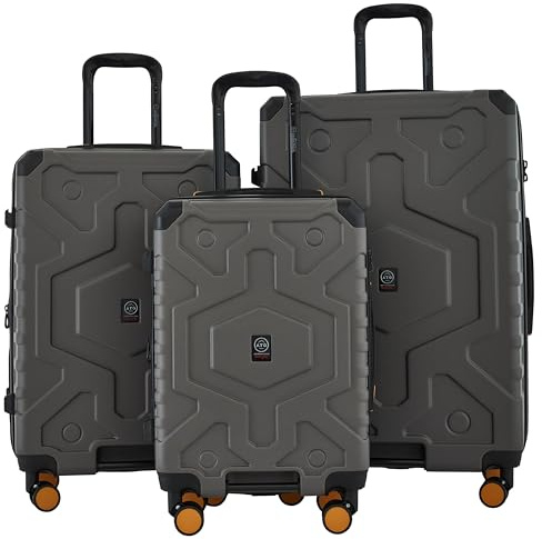 Wrangler ATG Outland Expandable Hardside Luggage, Gull Gray, 3 Piece Set
