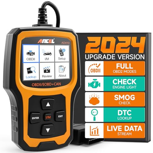 Ancel AD410 Lecteur OBD2 Valise Diagnostic Auto Multimarque, Amélioré OBD2 Diagnostic Français, Lecteur de Code d'erreur de Moteur, Diagnostic Voiture,pour Toutes Les Voitures OBDII après 2002