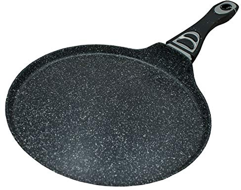 GonZalo GraCia. 28cm Non Stick Crepe Pan Granite Marble Coated Roti Dosa Tawa Pancake Pan for Gas Induction Hob (28 cm)