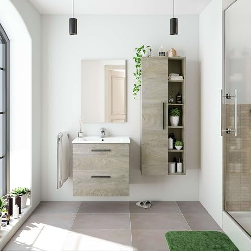 Miroytengo Pack Baño Aruba Melamina Aruba - Roble Alaska
