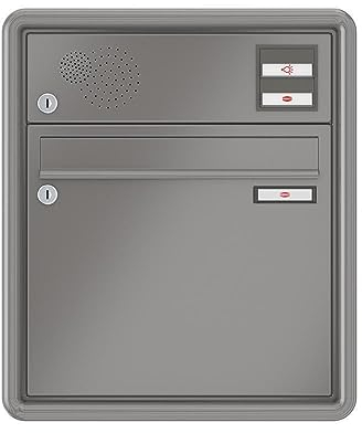 RENZ / RS3000 / Unterputz-Briefkastenanlage Einbau-Briefkasten/RAL-Farbe 9007 Volumen 12 L/Sprechsieb oben/Dein-Briefkasten.de