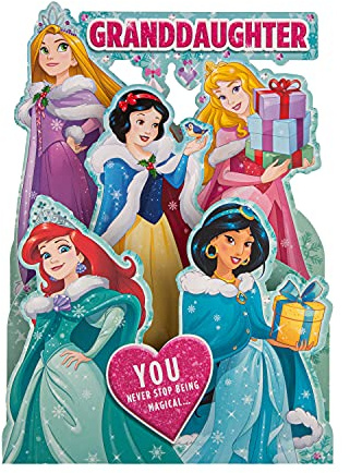 Hallmark julkort för barnbarn – Pop-up 3D Disney Princess Design
