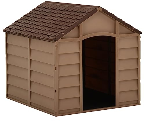 vidaXL Caseta para Perros Marrón PP Mascotas Jaula Cabaña Refugio Casa Patio