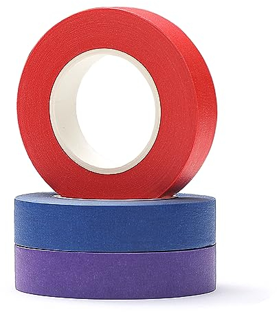 Cinta De Enmascarar Colores, 3 Rollos Cinta De Pintar Profesional, 15MM x 20M Cinta De Enmascaramiento Premium, Cinta Adhesiva Para Enmascarar Ancha, Cinta De Papel Para Pintar, Removible Sin Residuos