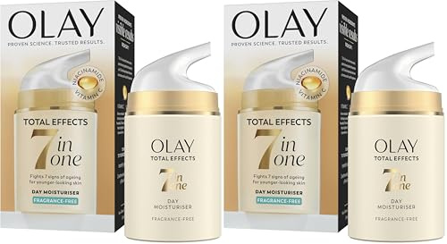 Olay Total Effects 7in1 Fragrance Free Moisturiser With Niacinamide, 50ml (Pack of 2)