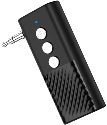 OQIMAX Upgrade Wireless 5.3 AUX Adapter, 2-in-1 Bluetooth Transmitter and Receiver, Portable Rechargeable Bluetooth Receiver 3.5mm, Low Latency, Support TF Card, for Car, TV, Headphones, Speaker