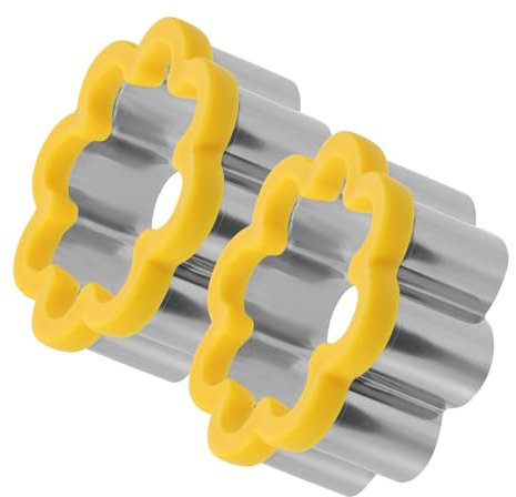 Amosfun Moldes Para Galletas Con Forma De Flor 2 Piezas Cortadores De Galletas De Metal Herramientas Para Hornear Cortadores De Galletas Con Forma De Flor Fáciles De Usar Color Aleatorio