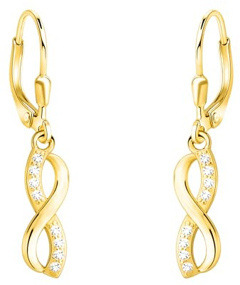 SOFIA MILANI - Orecchini da Donna in Argento 925 - Placcati in Oro e con Pietra Zircone - Orecchino Pendente ad Infinito - E2986