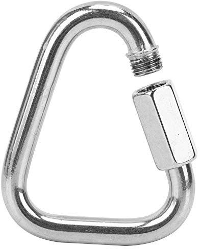 Quick Link, 8,5x7 cm 60kn Moschettone triangolare in acciaio inossidabile per carichi pesanti Moschettone con chiusura a vite per esterni Fibbia di sicurezza per alpinismo per