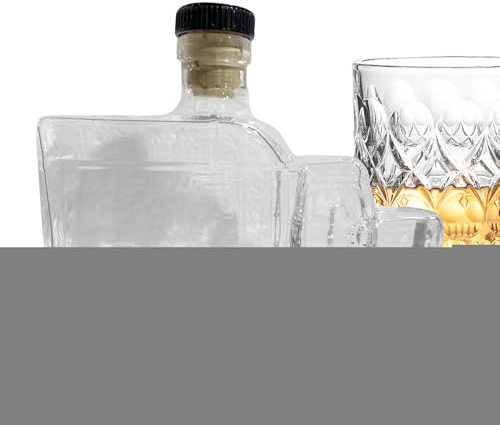 ycezw Caraffa da whisky, Piano cottura per whisky a mezza grandezza - Caraffa champagne da 375 ml con sughero per bar brunch ricevimento feste compleanni