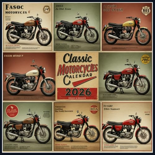 Classic Motorcycles Calendar 2026: Vintage Bikes in Full Glory Iconic Road Machines & Legendary Two-Wheel Designs