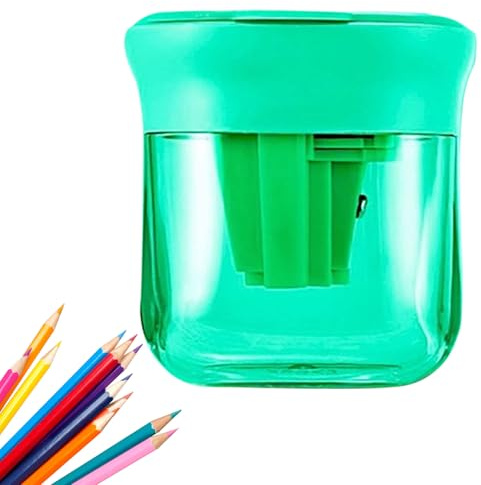 Taille Crayon - 3 Trou Taille-Crayons Étanche Avec Couvercle Manuel Compactes | Portable Manuel Crayon Coloré Avec Reservoir En Plastique Pour Étudiants, École, Maison, Fournitures De Bureau
