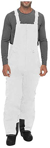 Générique Tuta Da Trekking Per Uomo - Pantaloni Da Snowboard Softshell Tuta Con Spalline Taglio Dritto Pantaloni Alpinismo Uomo All'aperto Tuta Da Sci, bianco, M