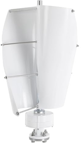 Eujgoov Éolienne à Axe Vertical 600 W, Générateur à Aimant Permanent en Alliage D'aluminium à 2 Pales, Faible Bruit Inférieur à 62 DB, avec Contrôleur, pour Cabine de Camping-car Marin (12V)