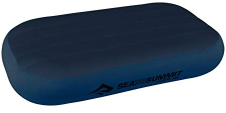 Sea to Summit - Aeros Ultralight Deluxe Reisekissen XL - Leicht zum Aufblasen - rutschfest - Ultra-SIL Reißverschluss-Tasche - Camping & Fahrradtouren - 56 x 36 x 14cm - Navy Blue - 195g
