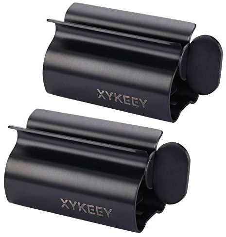 XYKEEY, Juego de 2 Rodillos de Metal exprimidores para Tubo de Pasta de Dientes, Negro Mate