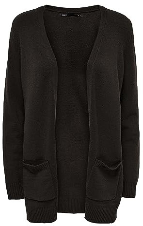 ONLY Damen Onllesly L/S Open Cardigan KNT Noos Strickjacke, Black Coffee, S EU