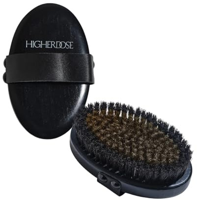 HigherDOSE Supercharge Copper Body Brush - Lymphatic Drainage Dry Brush for Toxin & Fat Removal, Exfoliating, Cellulite Reduction, Soft Skin