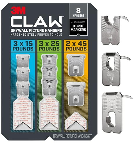 3M Claw 3PHM-8CLUB-CS Hangers, Assorted, Grey