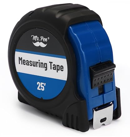 Mr. Pen 25-Foot Dark Blue Steel Tape Measure, Easy Read, Locking Mechanism, Ideal for Construction & DIY Projects
