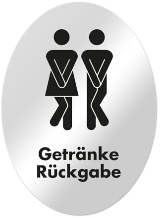 WC Aufkleber Getränke-Rückgabe in schwarz silberI Unisex Tür-Aufkleber I dv1378