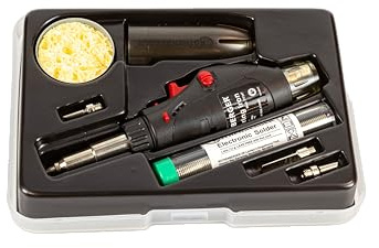 Rothenberger Butane Soldering Iron | Auto Shut-Off Valve | Multi-Purpose Kit | 4 Tip Cordless Torch | Premium Grade