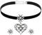 JOZMMZEOOA 3 Stücke Schmucksets für Damen,Schwarz Strass Edelweiß Herz Anhänger und Ohrstecker Damen Schmuck Oktoberfest Dirndl Accessoires Ohrringe Damen Accessoires,für Oktoberfestkonzert