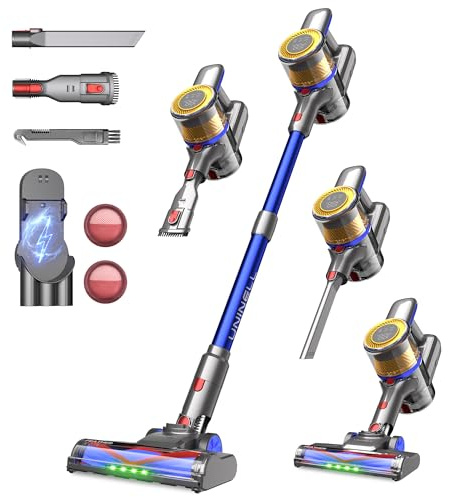 Cordless Vacuum Cleaner,Stick Vacuum 45KPA/450W/60min,Wall-mounted Charging/V-shaped Anti-Tangle,with Self-standing Function and Removable Battery,Vacuum Cleaner for Pet Hair,Carpets and Hard Floors