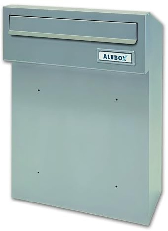 ALUBOX FENCY Cassetta Postale Da Esterno 45X34X16 ad Incasso O Recinzioni Cassetta Posta Con Fessura Frontale e Apertura Posteriore Buca Lettere Da Esterno Antiruggine Resistente (argento)
