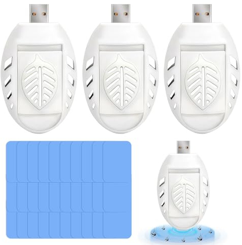 Enchufe Antimosquitos USB con 30 Pastillas, 3 Difusores Eléctricos