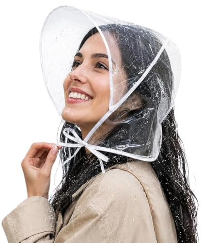 6 Pack Clear Rain Bonnet for Women with Visor, Waterproof Foldable Rain Hat, Transparent Hair Protection Cover, Portable Rain Scarf Hood for Protecting Hairstyles, Travel, Walking & Outdoor Use