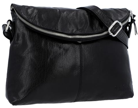 Gusti Handtasche Leder - Gardenia Damen Umhängetasche Abendtasche Schwarz Leder