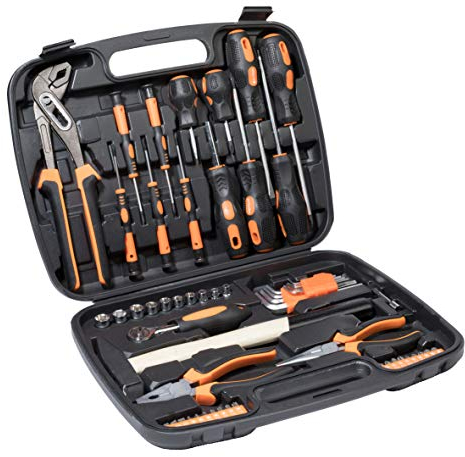 Ribelli Mallette à Outils 57 Pièces Boîte à Outils Coffret d'Assemblage de Bricolage