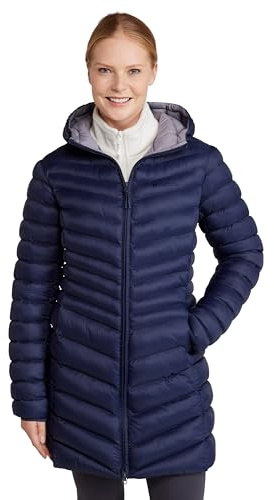 Mountain Warehouse Florence Womens Long Padded Jacket - Lightweight, Water Resistant Puffer Rain Coat, Warm -30C Heat Rating - Autumn, Winter, Outdoor Navy Women's Size 18